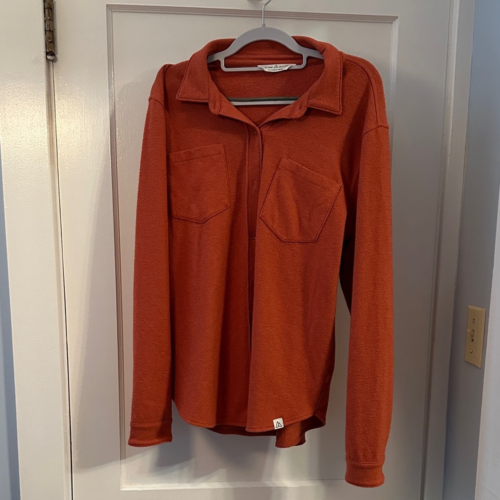Alpine Design Button Down Burnt Orange Flannel Top